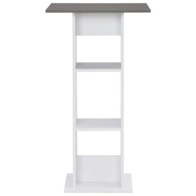 vidaXL Bar Table White and Anthracite Gray 23.6"x23.6"x43.3"