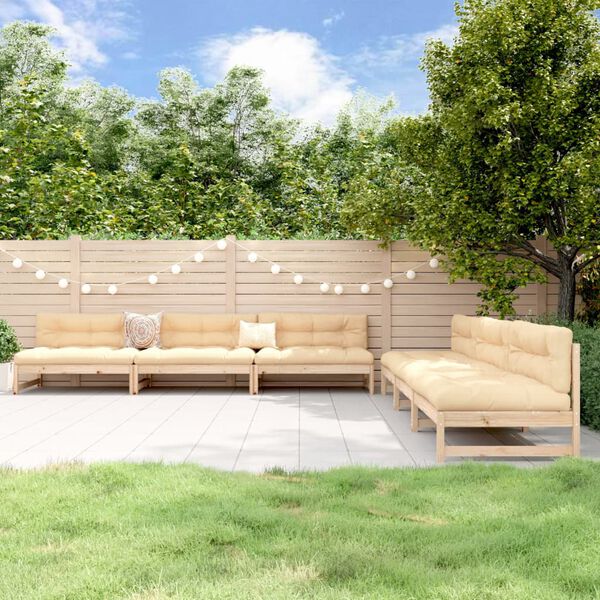 vidaXL Garden Lounge Set Natural Wood Solid pinewood, Plywood for slats