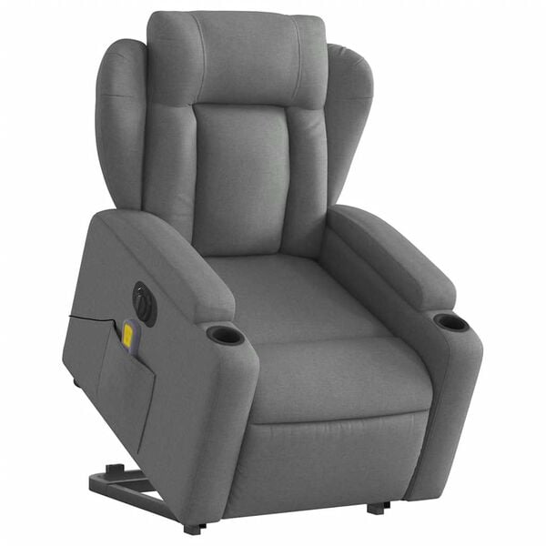 vidaXL Electric Stand Up Massage Recliner Chair Dark gray