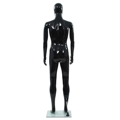 vidaXL Full Body Male Mannequin with Glass Base Glossy Black 72.8"