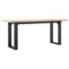 vidaXL Coffee Table O-Frame 43.3"x15.7"x17.7" Solid Wood Pine and Steel