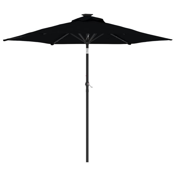 vidaXL Garden Parasol Black Polyester fabric, Steel pole Large Tiltable