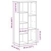 vidaXL Bookcase Black Oak 19.7x9.8x40.9" Engineered Wood