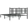 vidaXL Bed Frame Black Powder-Coated Steel King Modern Bed Frame