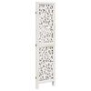 vidaXL Room Divider 3 Panels White Solid Wood Paulownia