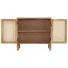 vidaXL Sideboard 31.5"x11.8"x28.7" Solid Mango Wood and Natural Cane