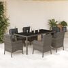 vidaXL Garden Dining Set Grey PE Rattan Removable Covers