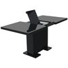 vidaXL Kitchen Table Glossy Black MDF, Steel Extendable Dining Table