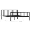 vidaXL Bed Frame Black Metal Full Durable Bed Frame Rectangular