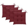vidaXL Patio Chair Set of 4 Wine red and natural wood