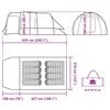 vidaXL Family Tent Tunnel 8-Person Gray Waterproof