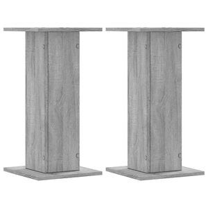 vidaXL Speaker Stands 2 pcs Grey Sonoma 11.8x11.8x23.6" Engineered Wood