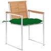 vidaXL Patio Chairs with Cushions 2 pcs Solid Teak Wood and Steel