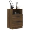 vidaXL Bedside Cabinet Brown Oak Engineered Wood 15.7 x 14.2 x 25.6 in
