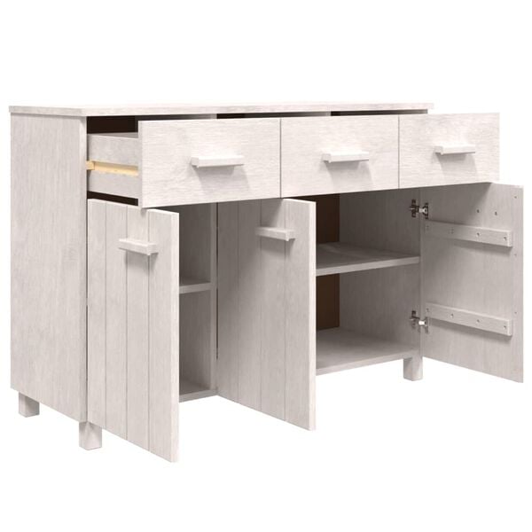 vidaXL Sideboard White Solid pinewood, MDF Medium Sideboard
