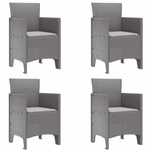 vidaXL Garden Chair 4 pcs Light gray 53 x 49 x 85 cm PP