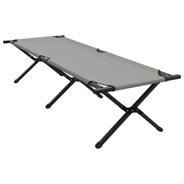 vidaXL Folding Camping Bed Grey 75.98 x 27.17 x 17.72 in Oxford fabric