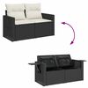 vidaXL Garden Sofa Set Black PE rattan, Powder-coated steel, Polyester