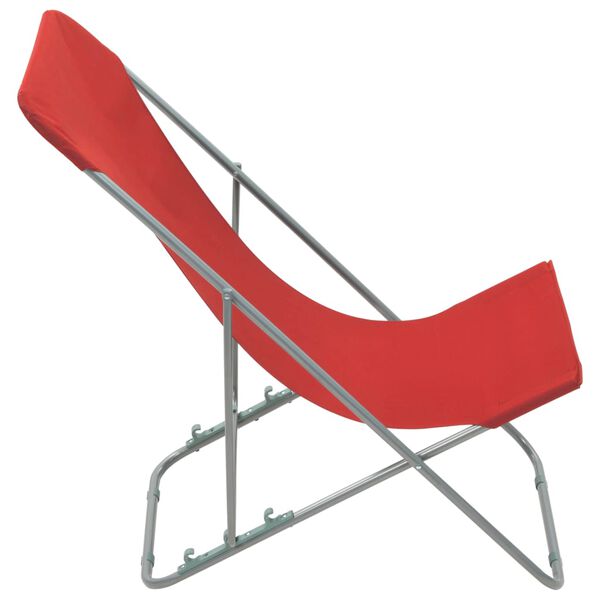vidaXL Beach Chair Set of 2 Red