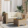 vidaXL Garden Sofa Set of 2 Beige PE rattan Medium Modular
