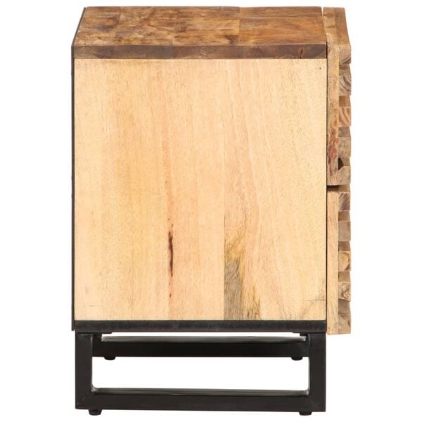 vidaXL Bedside Cabinet Brown Solid Mango Wood, Engineered Wood, Steel
