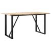 vidaXL Dining Table Natural wood and black steel