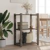 vidaXL 3-Tier Storage Rack Grey 23.6x15.0x35.4" Solid Wood Pine