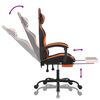 vidaXL Gaming Chair with Footrest Black and Orange Faux Leather