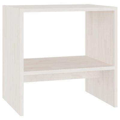 vidaXL Bedside Cabinet White 15.7"x12"x15.7" Solid Wood Pine
