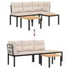 vidaXL Bench Set Black Powder-Coated Steel Standard Modern