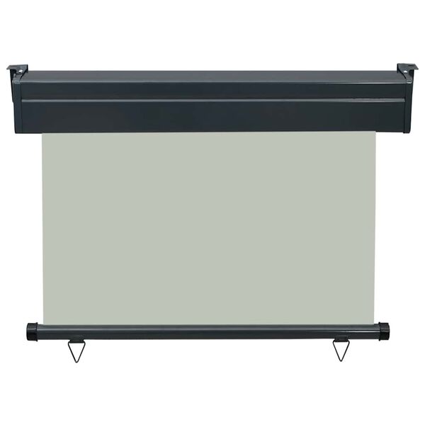 vidaXL Balcony Side Awning Grey Steel 41.3 x 98.4 in Adjustable Armrests