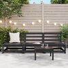 vidaXL Middle Sofa Black Solid Pinewood Medium Modular Outdoor Sofa