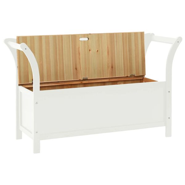 vidaXL Bench White Solid Fir Wood 42.1 x 17.7 x 29.7 in Bench