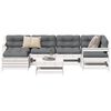 vidaXL Garden Sofa Set White Solid pine wood, Plywood Large Modular