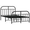 vidaXL Bed Frame Black Powder-Coated Steel 47.2x78.7in Bed Frame