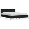 vidaXL Bed Frame Black Engineered Wood & Metal, Plywood Slats Full