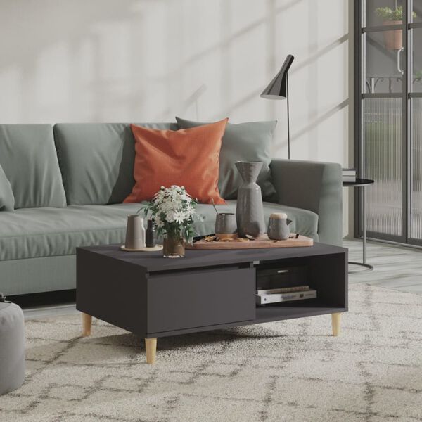 vidaXL Coffee Table Grey Engineered Wood Standard Coffee Table