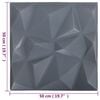 vidaXL 3D Wall Panels 24 pcs 19.7"x19.7" Diamond Gray 64.6 ft²