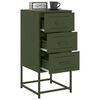 vidaXL Bedside Cabinet Set of 2 Olive Green Steel Medium