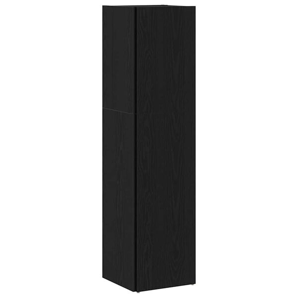 vidaXL Corner Shelves Black Oak 12.99 x 12.99 x 51.97 in