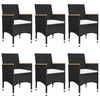 vidaXL Dining Set Black Solid acacia wood Medium Ergonomic Dining Set
