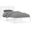 vidaXL Bed Frame White Steel Twin Bed Frame Rectangular Modern