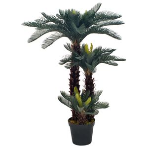 vidaXL Artificial Plant Green and brown Plastic and wood 49.2 in