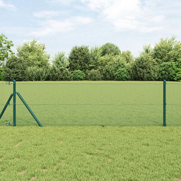 vidaXL Welded Wire Fence Green 4.6'x 82'Steel