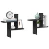 vidaXL Wall Shelf Black Engineered Wood Wall Shelf Rectangular Modern