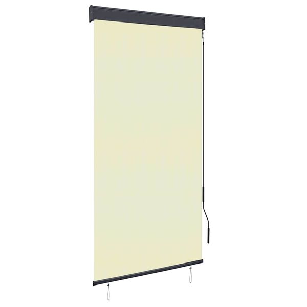 vidaXL Outdoor Roller Blind Cream Polyester with PA coating, Aluminum, Steel