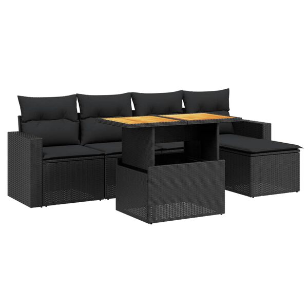 vidaXL Garden Sofa Set Black