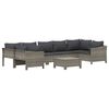 vidaXL Garden Lounge Set Gray PE rattan, Powder-coated steel Large