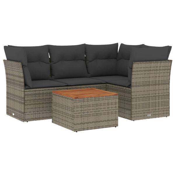 vidaXL Garden Sofa Set Gray