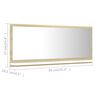 vidaXL Mirror White and Sonoma Oak Engineered Wood 35.4 x 4.1 x 14.6 in